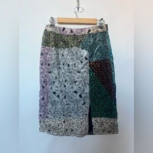 Anthropologie Geisha Designs Night Sky Skirt Patchwork Cutouts